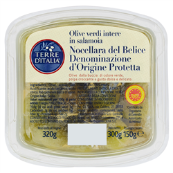 Olive verdi intere in salamoia Nocellare del Belice DOP