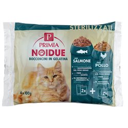 Bocconcini In Gelatina Per Gatti Con Salmone, Con Pollo