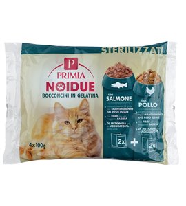 Bocconcini In Gelatina Per Gatti Con Salmone, Con Pollo