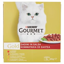 Dadini In Salsa Per Gatti Manzo/tacchino Anatra/pollo Fegato/salmone Pollo