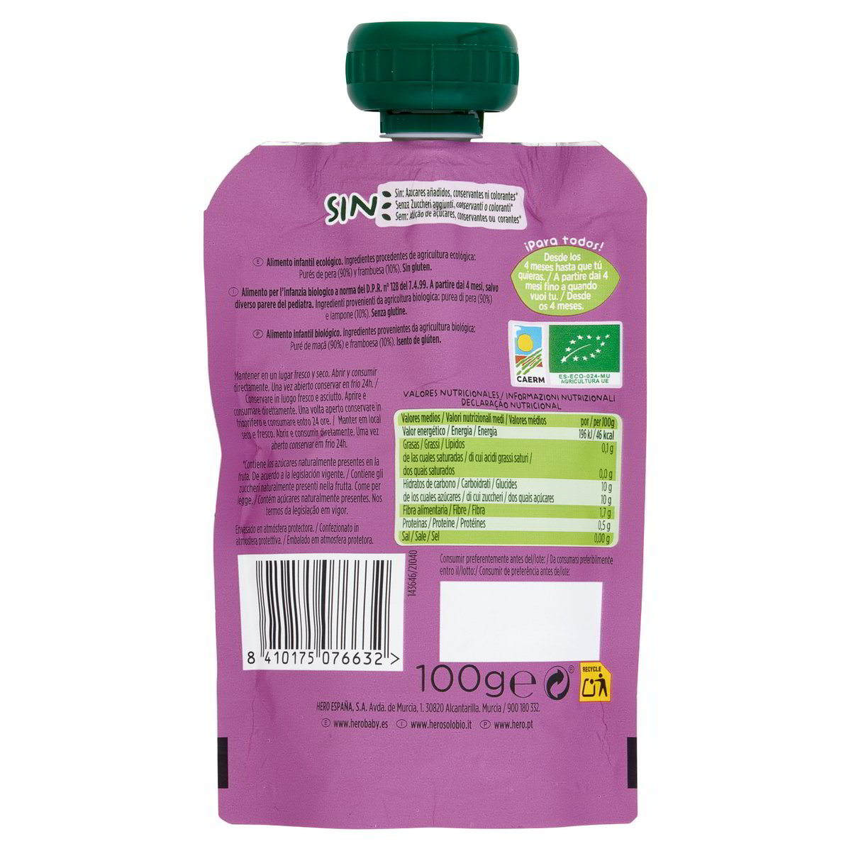 Pera e Lampone Biologici