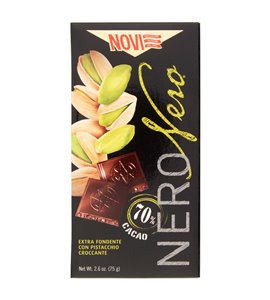 Novi Nero Nero 70% mit Pistazien 75 g – Verpackungsvorderseite