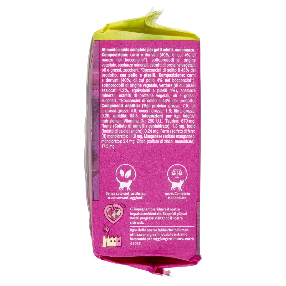 Pranzetti In Salsa Per Gatti Con Manzo, Con Pollo E Piselli