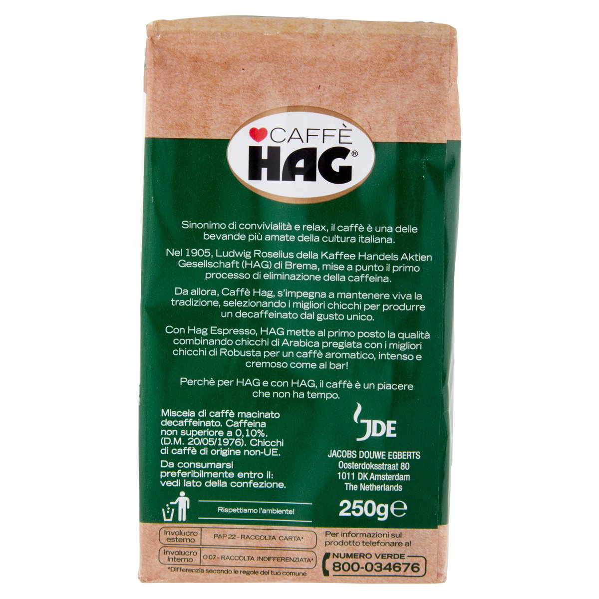 Hag Caffè decaffeinato naturale Espresso