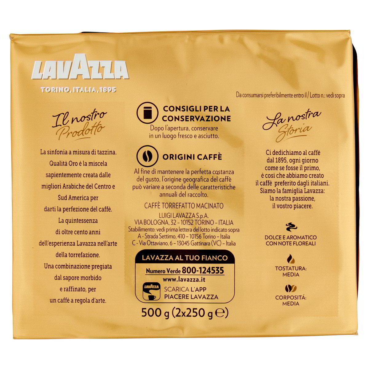 Lavazza Caffè qualità oro 100% arabica