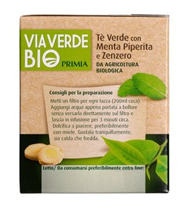 Tè verde menta piperita e zenzero