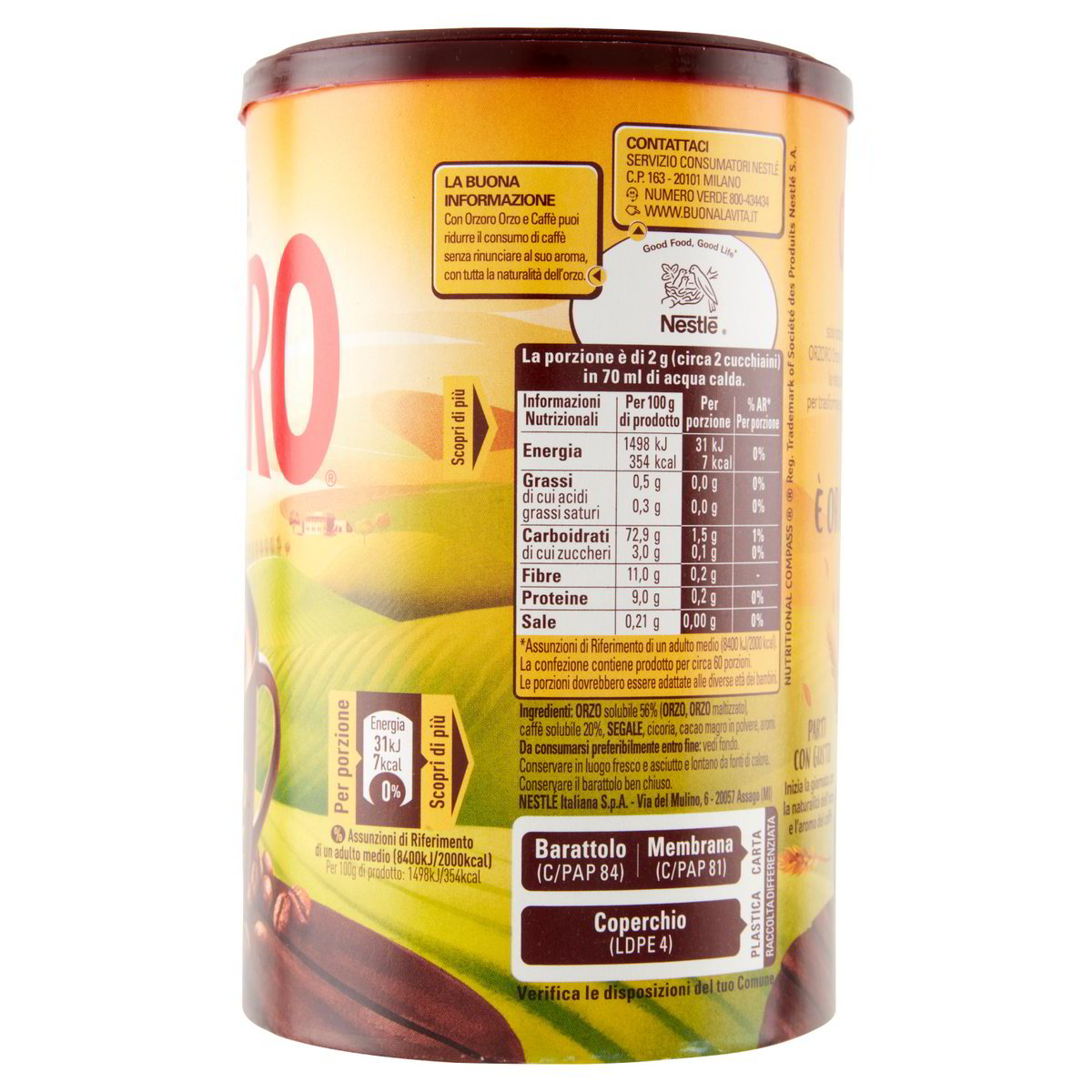 Orzoro Orzo e caffè solubile 