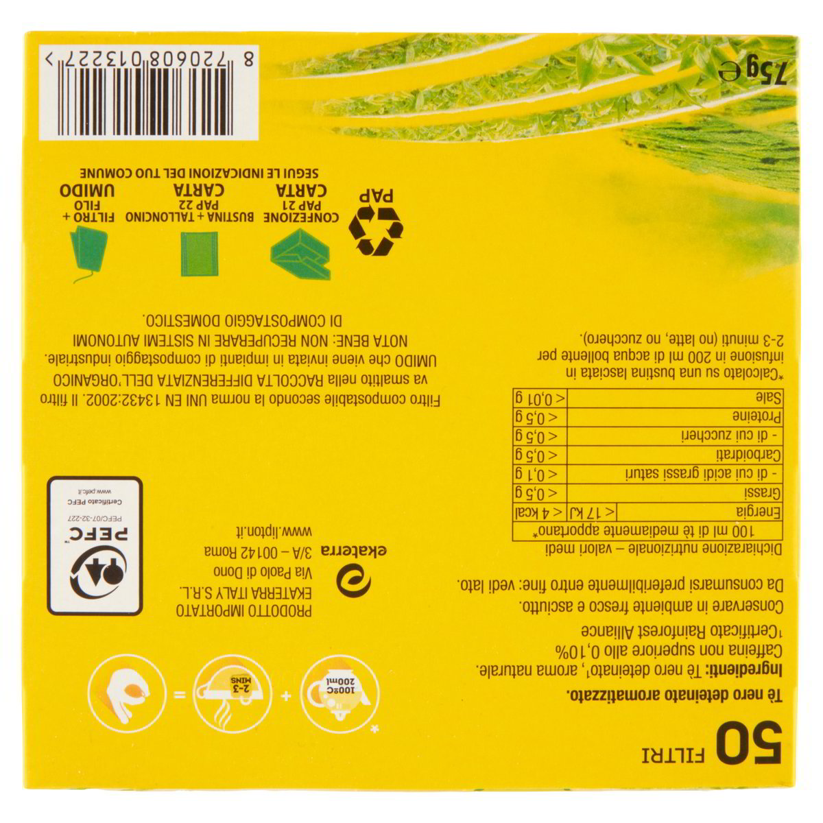 Lipton Tea Yellow Label deteinato
