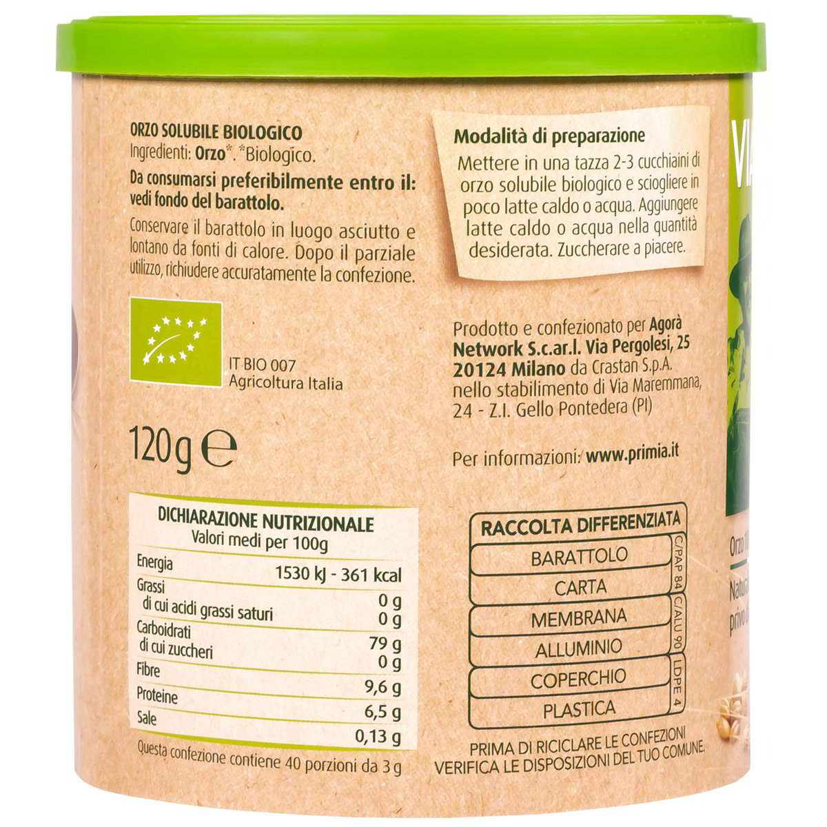 Orzo solubile Via Verde Bio