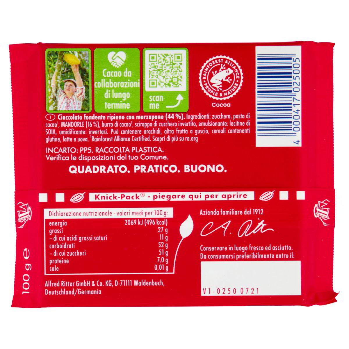 Cioccolato Fondente Marzapane