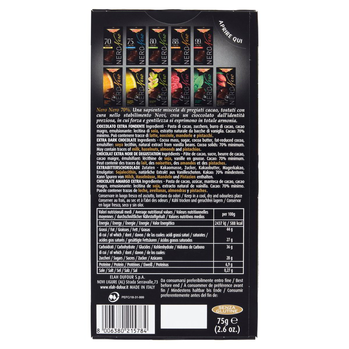 Extra Fondente 70% Cacao Delicato