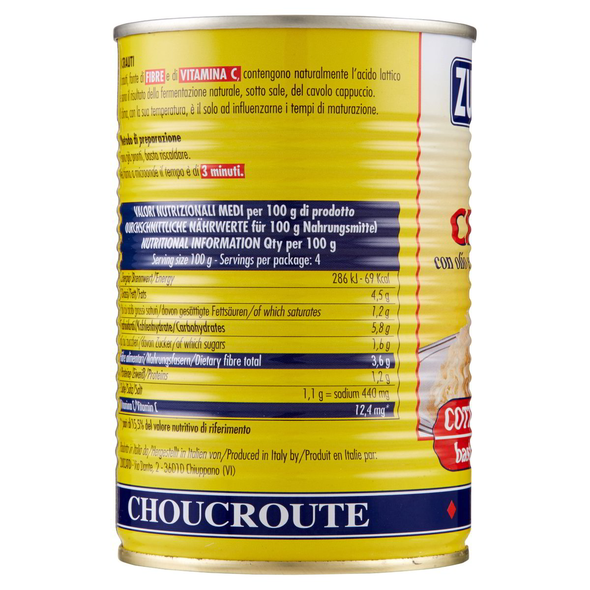 Zuccato Crauti con olio extravergine di oliva