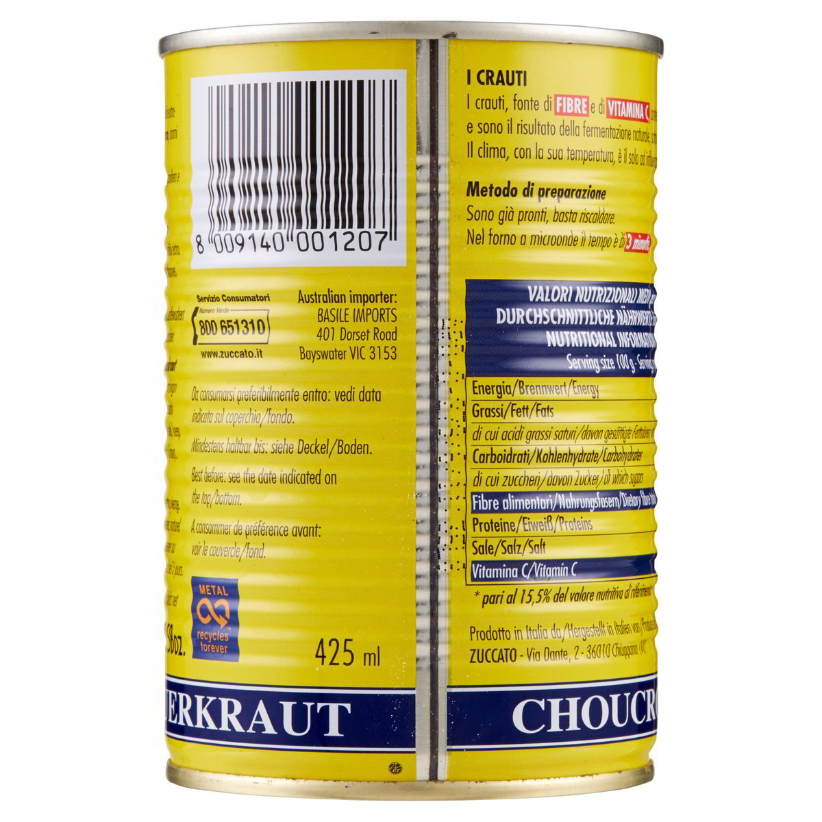 Zuccato Crauti con olio extravergine di oliva