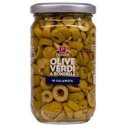 Olive verdi a rondelle in salamoia