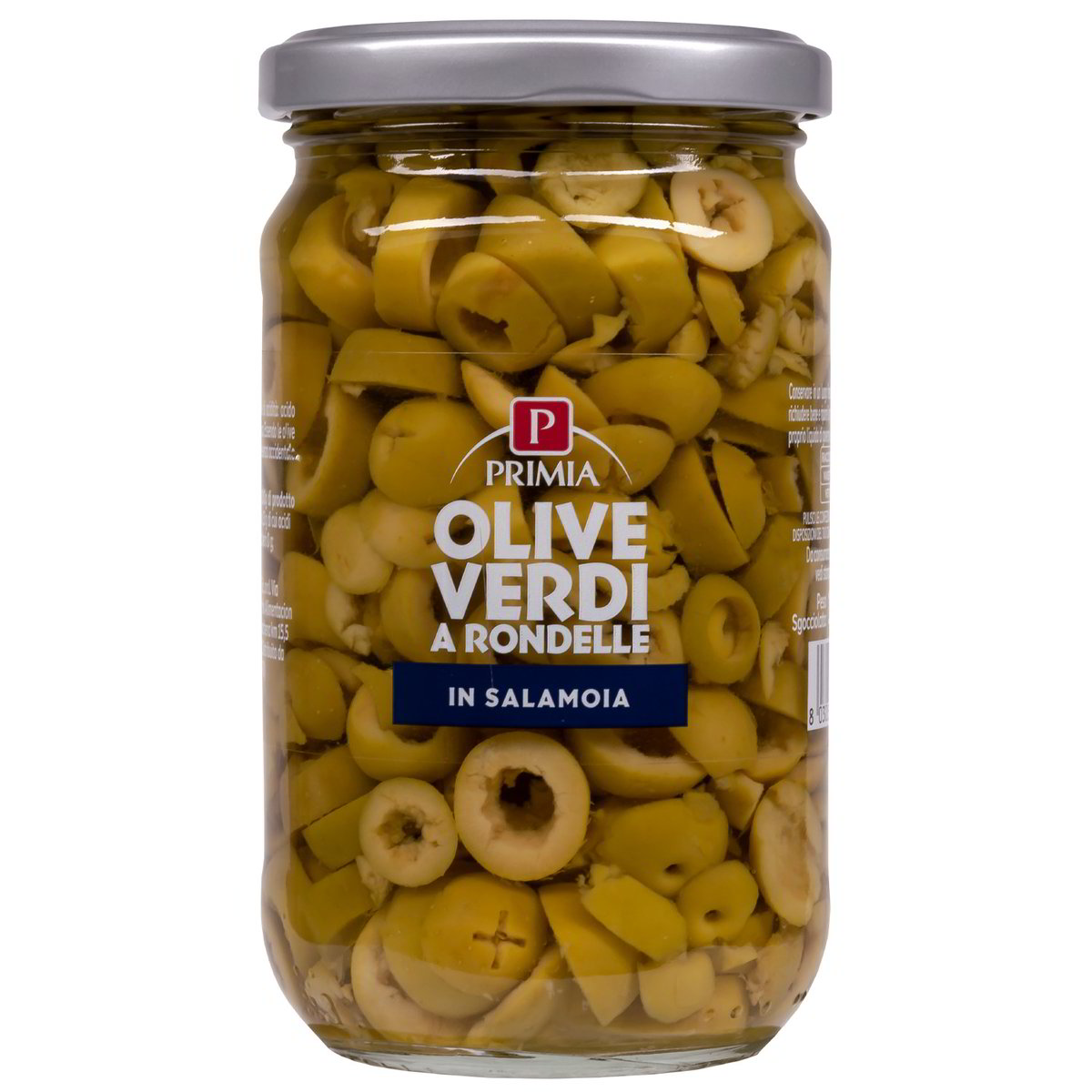 Olive verdi a rondelle in salamoia