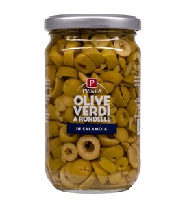 Olive verdi a rondelle in salamoia