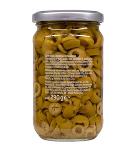 Olive verdi a rondelle in salamoia