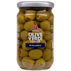 Olive verdi farcite in salamoia