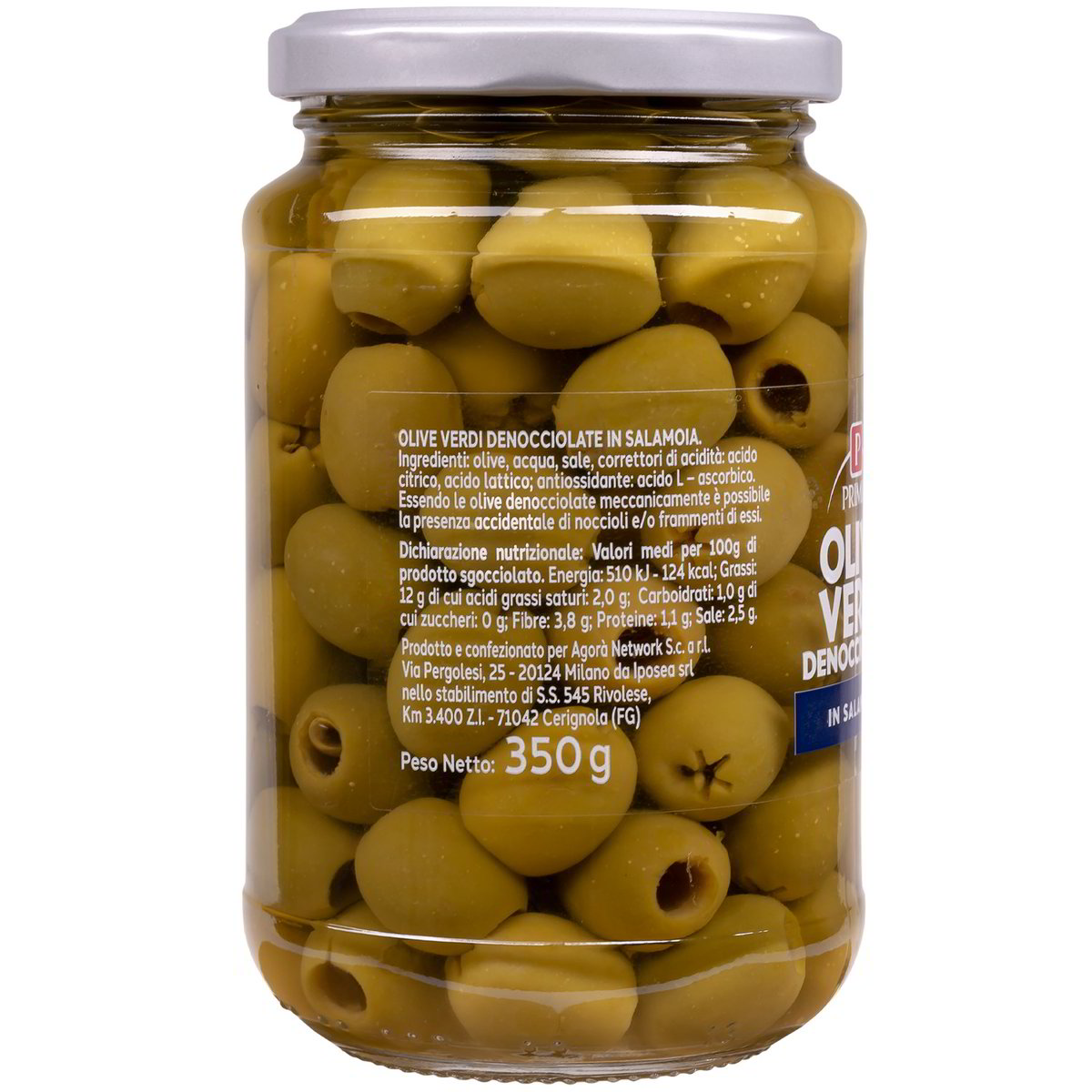 Olive verdi denocciolate in salamoia