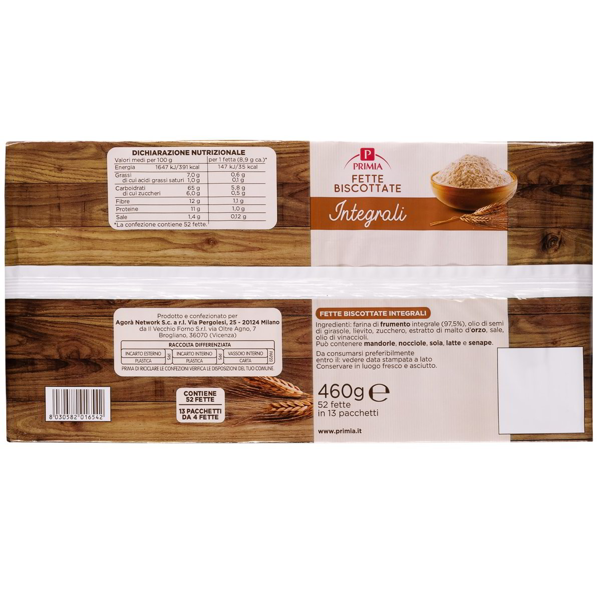 Fette biscottate integrali