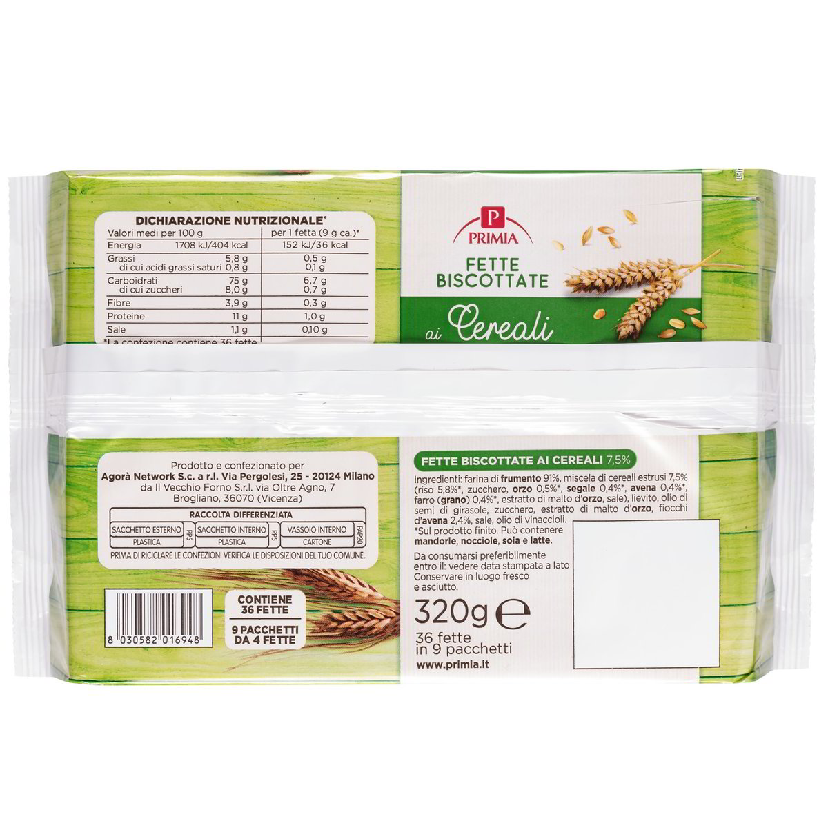 Fette biscottate ai cereali