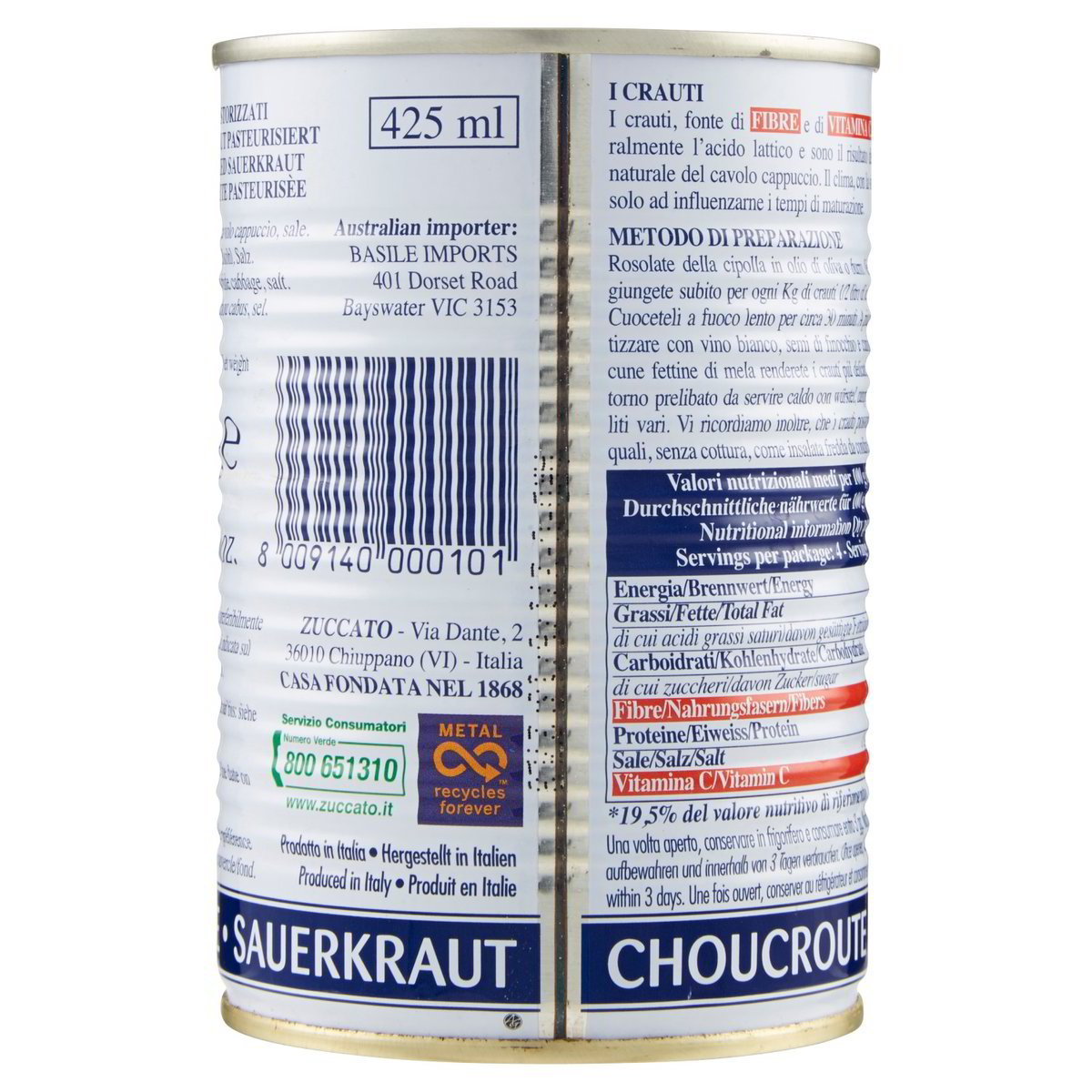 Zuccato Crauti al naturale