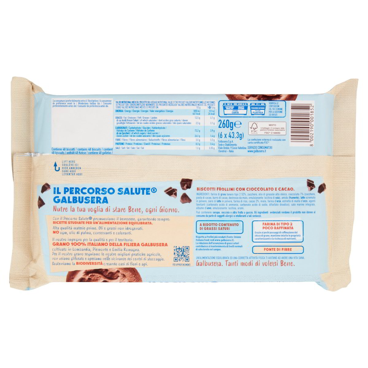 Frollini Magretti con gocce di cioccolato