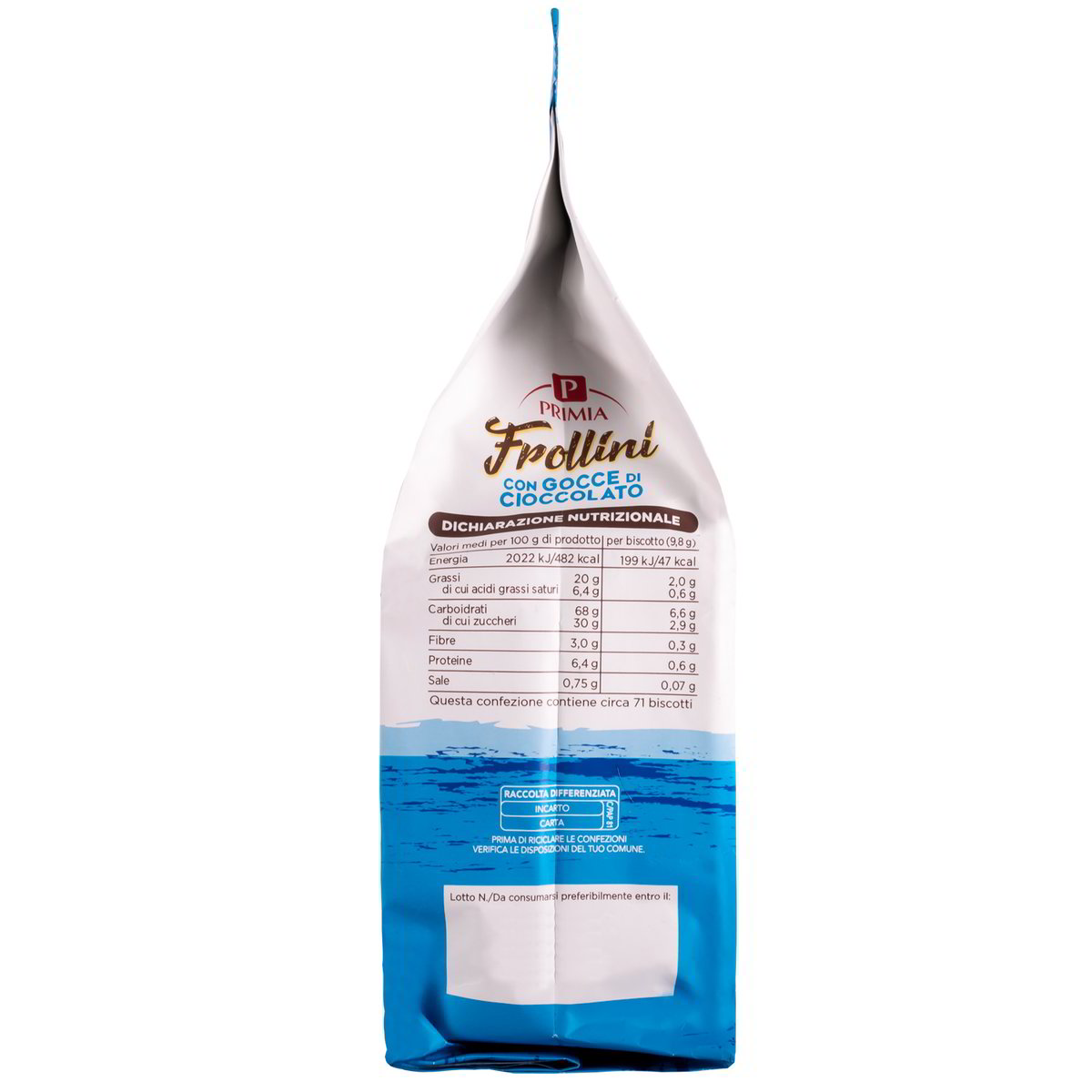 Frollini con gocce di cioccolato