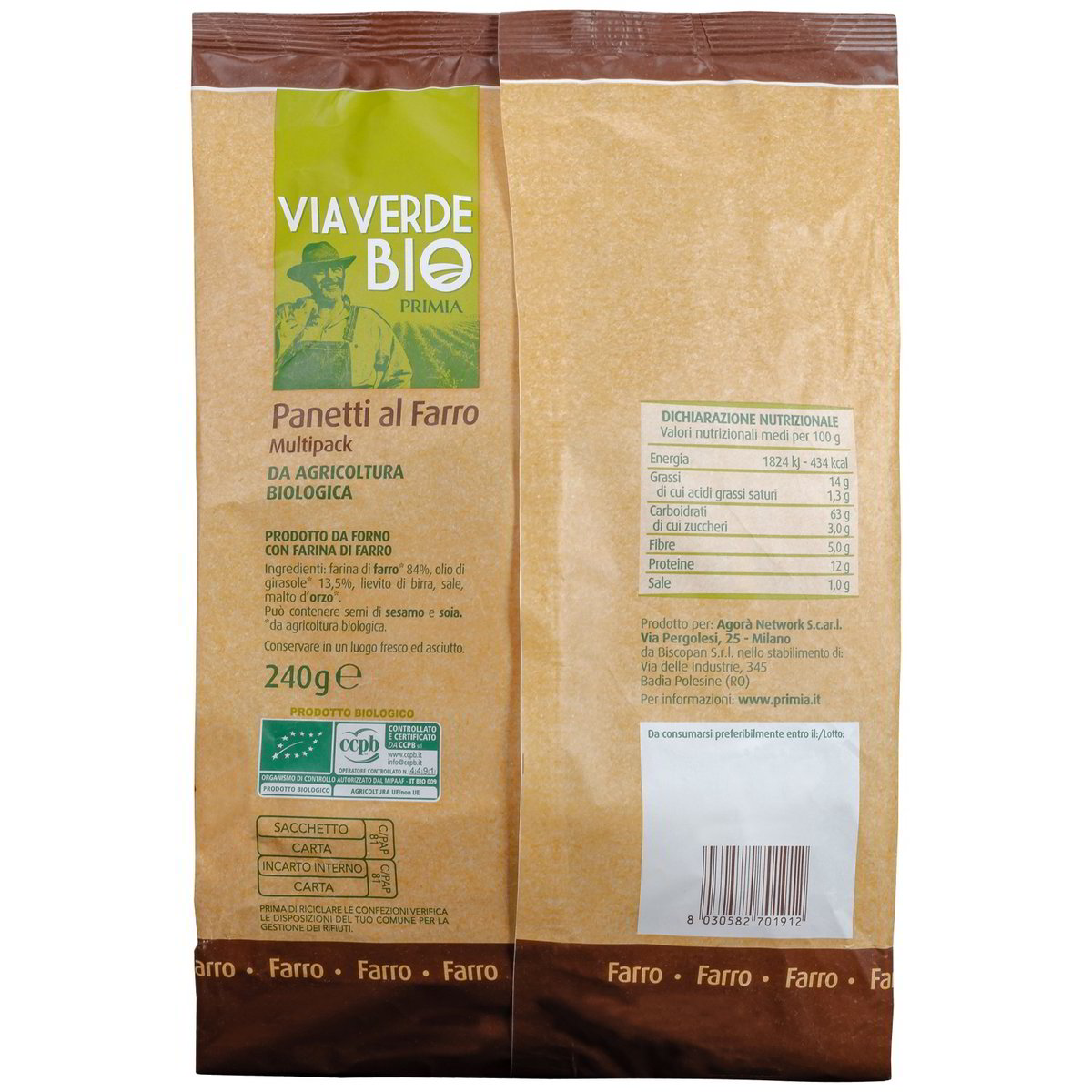 Panetti al farro Via Verde Bio