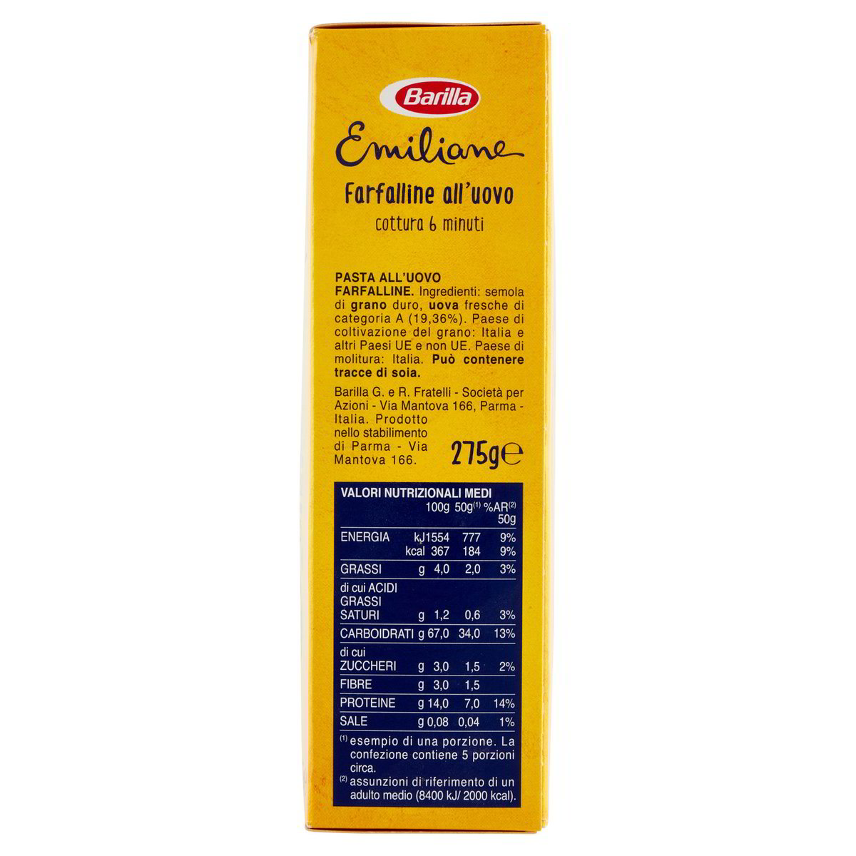 BARILLA – Pasta all'uovo Emiliane Farfalline