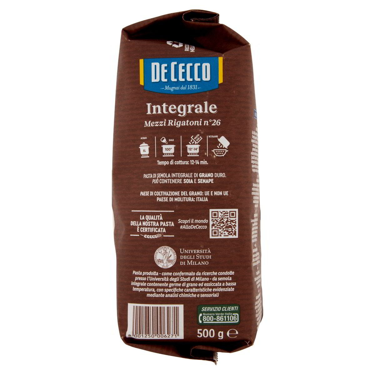 DE CECCO – Mezzi rigatoni integrali n.26