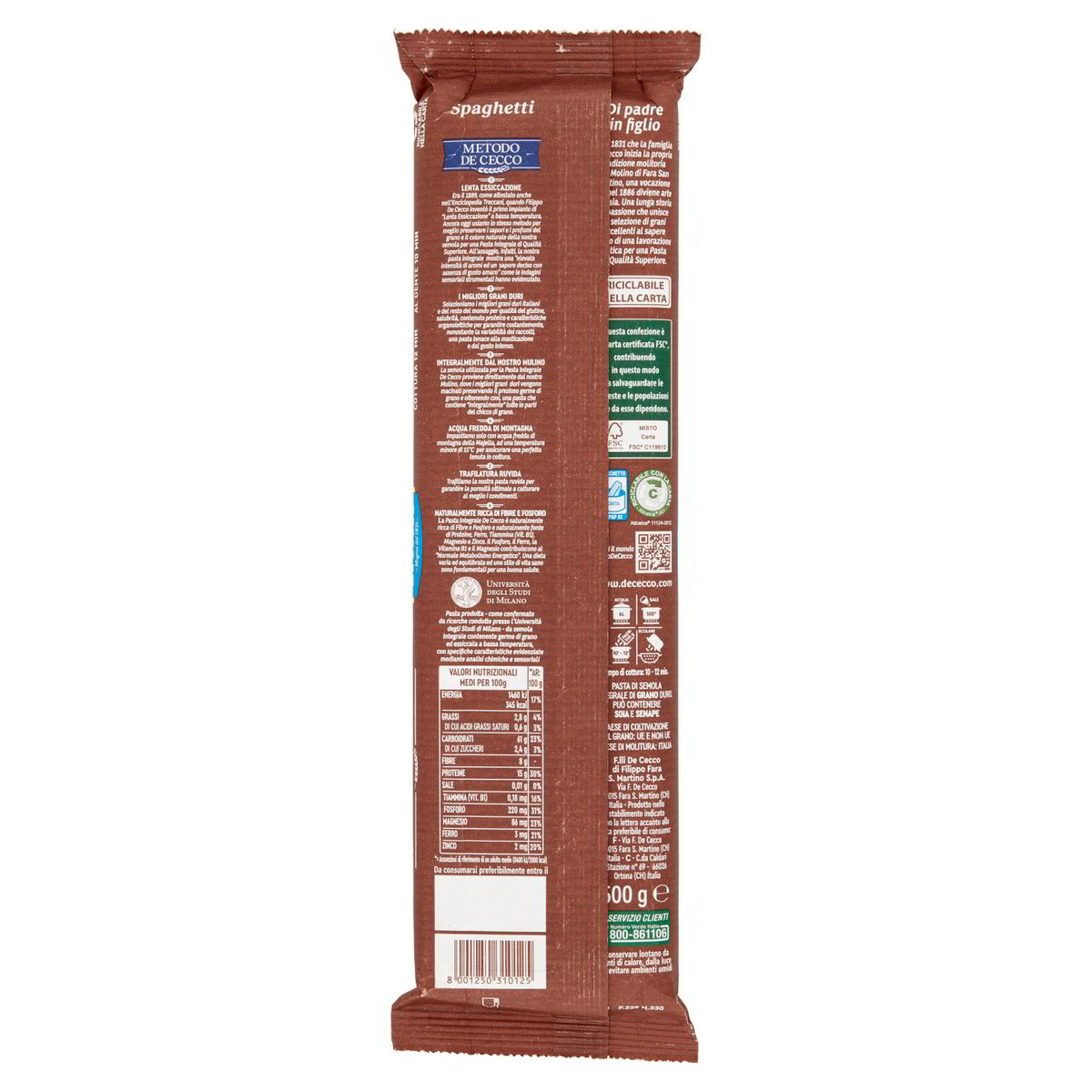 DE CECCO – Spaghetti integrali n.12