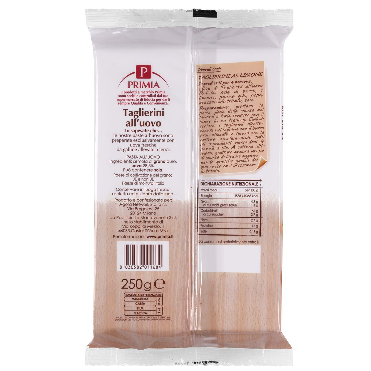 PRIMIA – Taglierini All'uovo