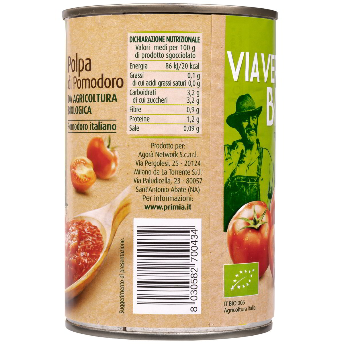 Polpa di pomodori Via Verde Bio