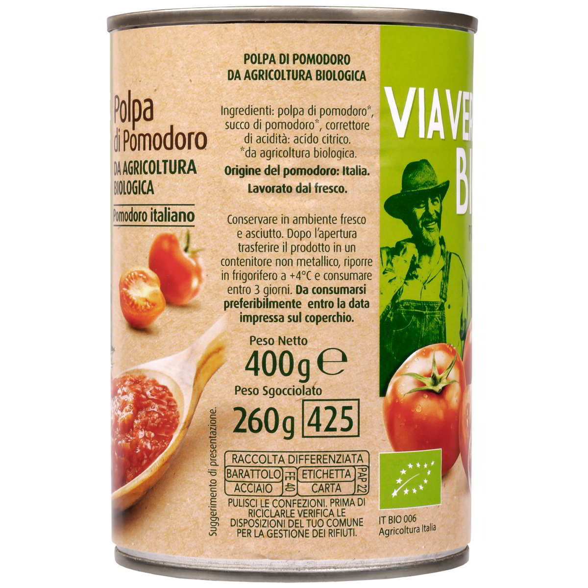 Polpa di pomodori Via Verde Bio