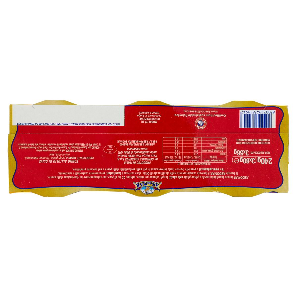 Tonno trancio intero all'olio d'oliva