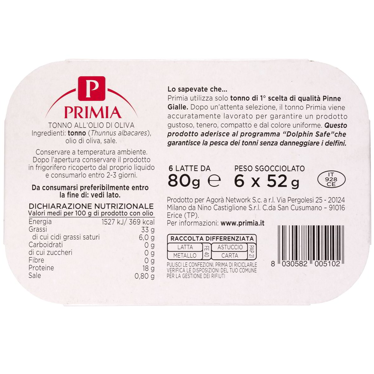 Tonno all'olio di oliva