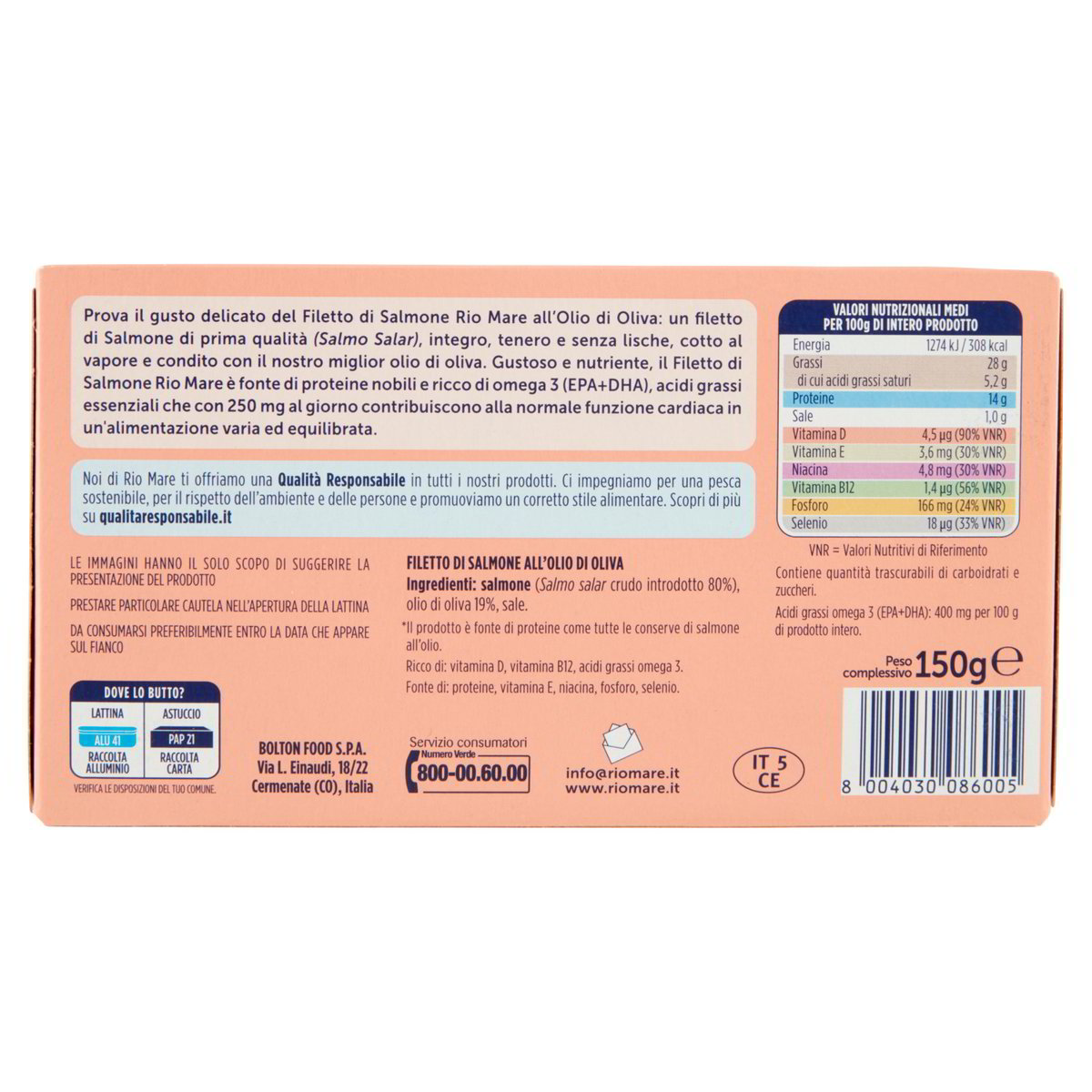 Filetto di salmone all'olio di oliva