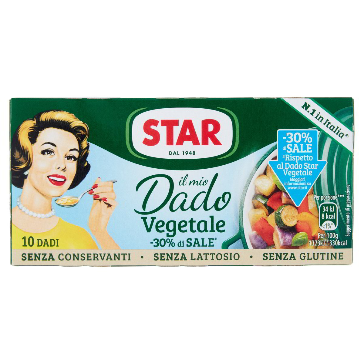 Dado vegetale -30% di sale