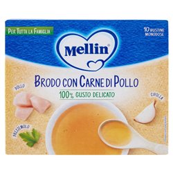 Brodo con carne di pollo