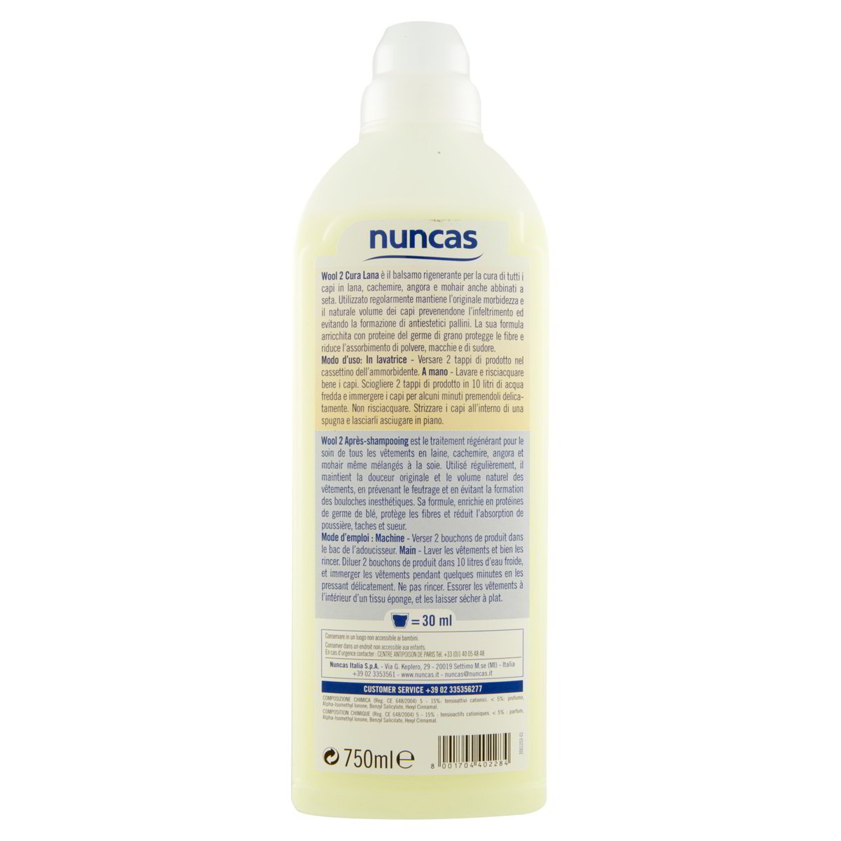 Nuncas Balsamo Rigenerante Protettivo Wool 2