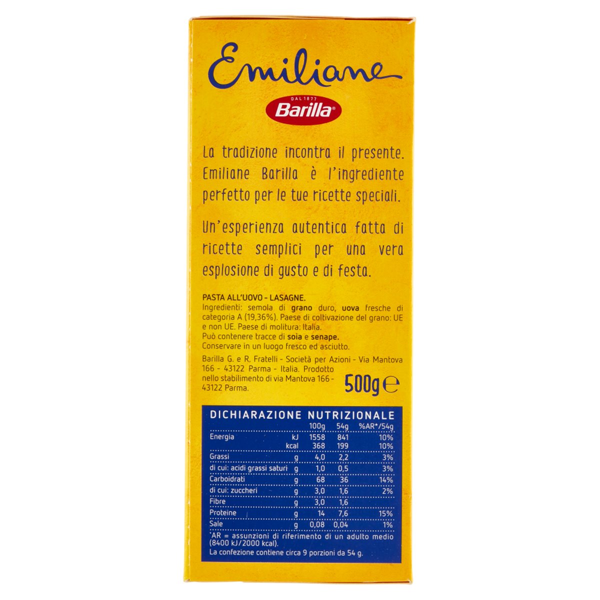 BARILLA – Lasagne all'uovo Emiliane
