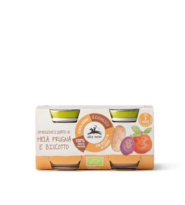 mela, prugna e biscotto biologico