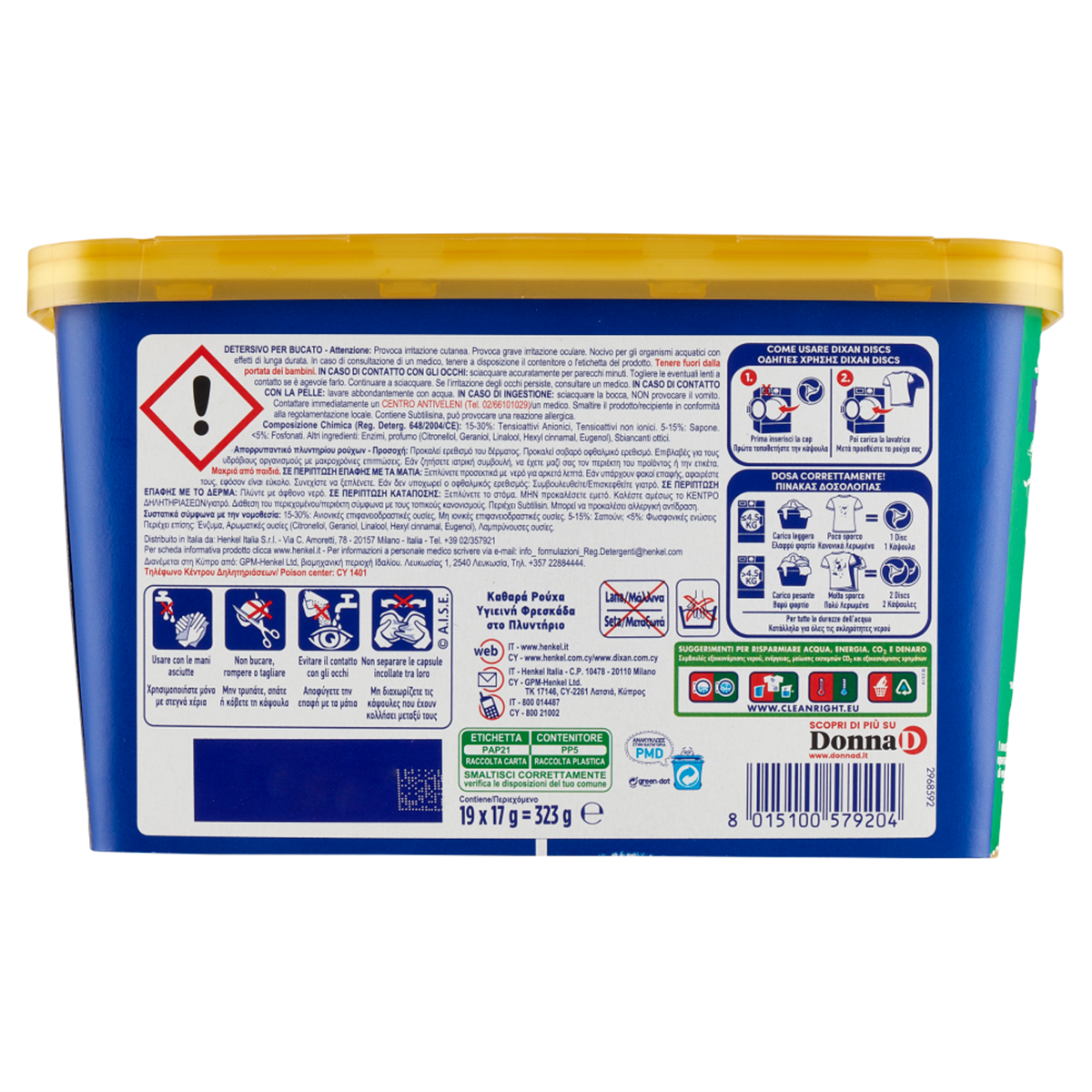 Dixan Detersivo lavatrice Discs Multicolor