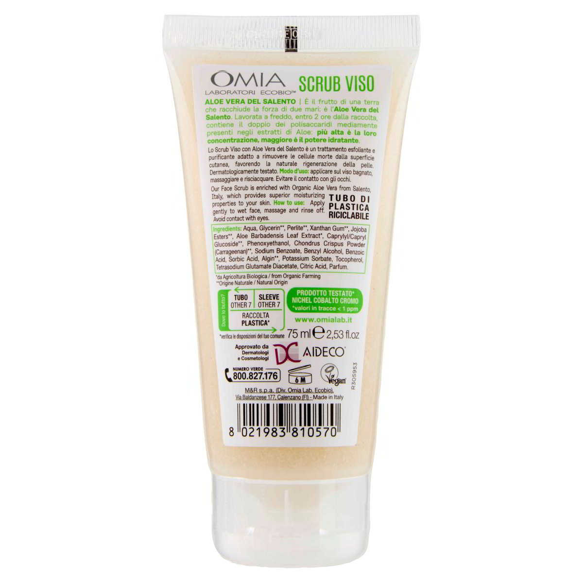 Omia Scrub viso Esfoliante ecobio