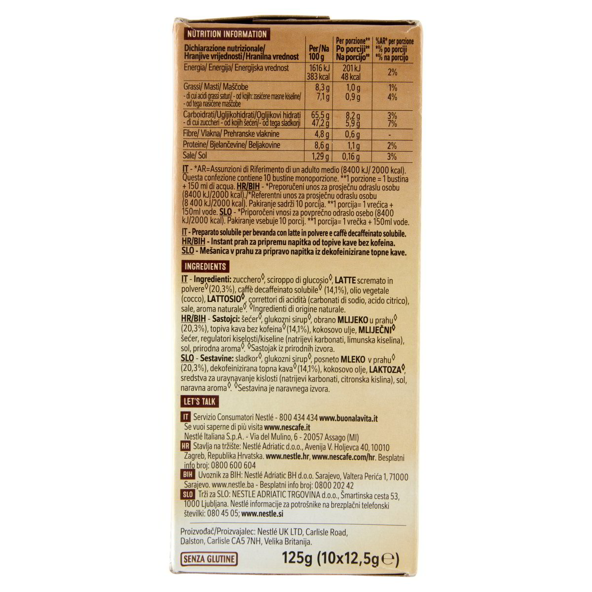 Nescafè Nestlè Cappuccino Decaffeinato