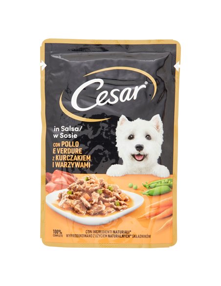 Alimento In Salsa Per Cani Con Pollo E Verdure