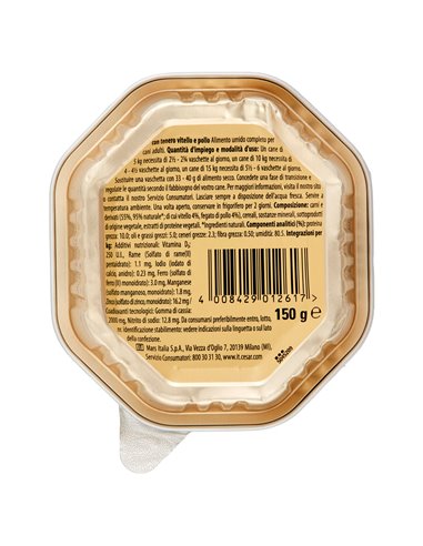 Paté Per Cani Con Vitello E Pollo