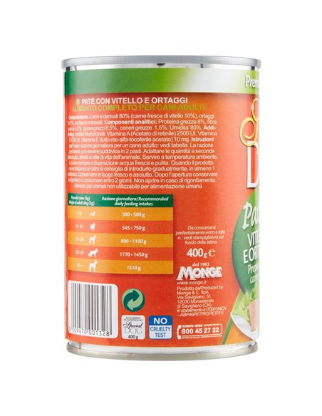 Paté Per Cani Con Vitello E Verdure