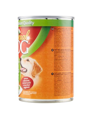 Paté Per Cani Con Vitello E Verdure